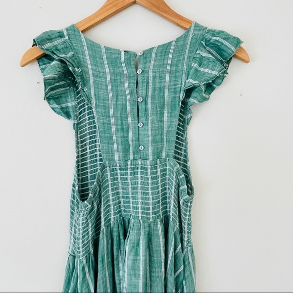 Free People Butterflies Chambray Midi Dress - Green - Picture 7 of 9